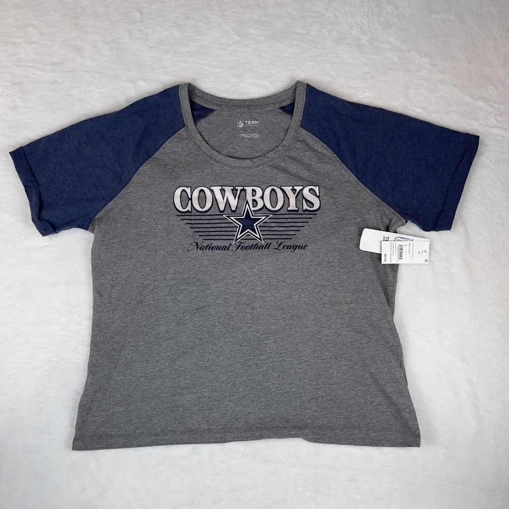 Dallas Cowboys T-Shirt Men's XL Gray Solid NFL American Football Team Crew Neck